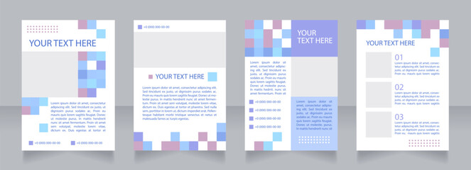 Workshop promotion blank brochure layout design. Lesson advertisment. Vertical poster template set with empty copy space for text. Premade corporate reports collection. Editable flyer paper pages