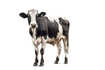 Standing Cow on an Isolated White Background