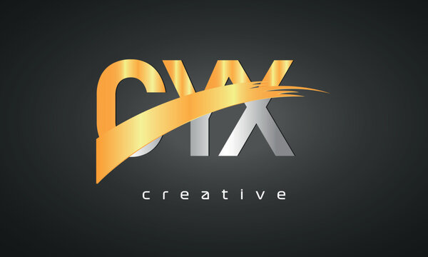 CYX Letters Logo Design with Creative Intersected and Cutted