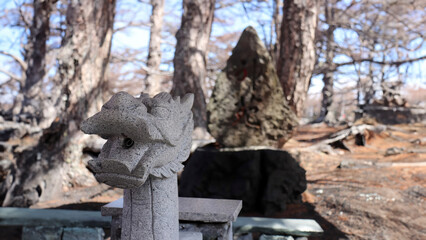 Statue in a Japanese garden