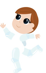 Girl in a space suit.