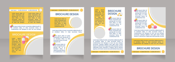 Antibacterial medication promotional blank brochure layout design. Vertical poster template set with empty copy space for text. Premade corporate reports collection. Editable flyer paper pages