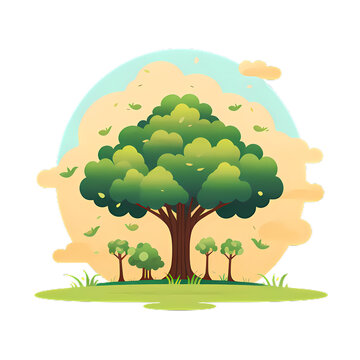Nurturing Nature: Embracing Arbor Day for a Greener Future - Transparent Background PNG Illustration - AI Generative