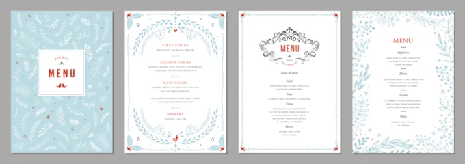 Fotobehang Ornate classic templates. Wedding and restaurant menu. Good for banners, greeting and business cards, invitations, flyers, brochure, post in social networks, advertising, events and page cover. © KatyaKatya