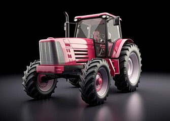 Obraz premium Big red agricultural tractor,