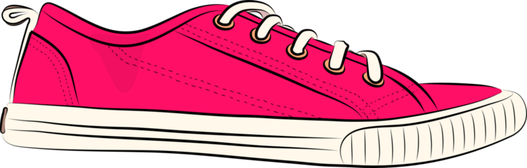 Shoes sneaker outline drawing. Sneakers drawn in a sketch style, black line sneaker trainers template outline