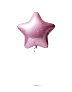 Single big star balloon object for birthday party isolated on a white background
