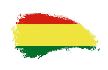 Obraz premium National flag of Bolivia painted with stroke brush on isolated white