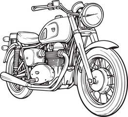 motorcycle drawing black white coloring pages for kids cars coloring page ready to print in A3 size © YASAR