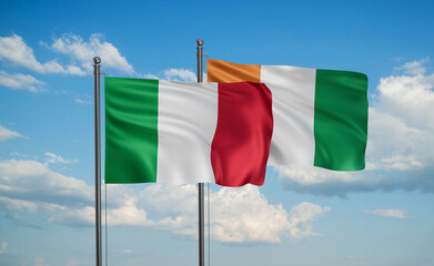 Ivory Coast and Italy flag