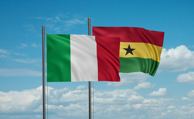 Fototapeta na wymiar Ghana and Italy flag