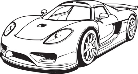 sports car drawings fun educational coloring pages for kids print ready pictures in so size - obrazy, fototapety, plakaty