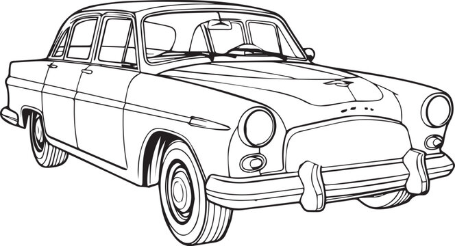 classic car drawing educational coloring pages for kids easy and ready to print coloring book fast output ideal for printing