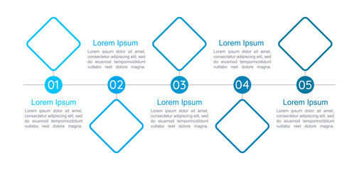 Business development blue infographic chart design template. Professional management. Infochart with copyspace. Instructional graphic with 5 step sequence. Arial Regular, Myriad Regular fonts used
