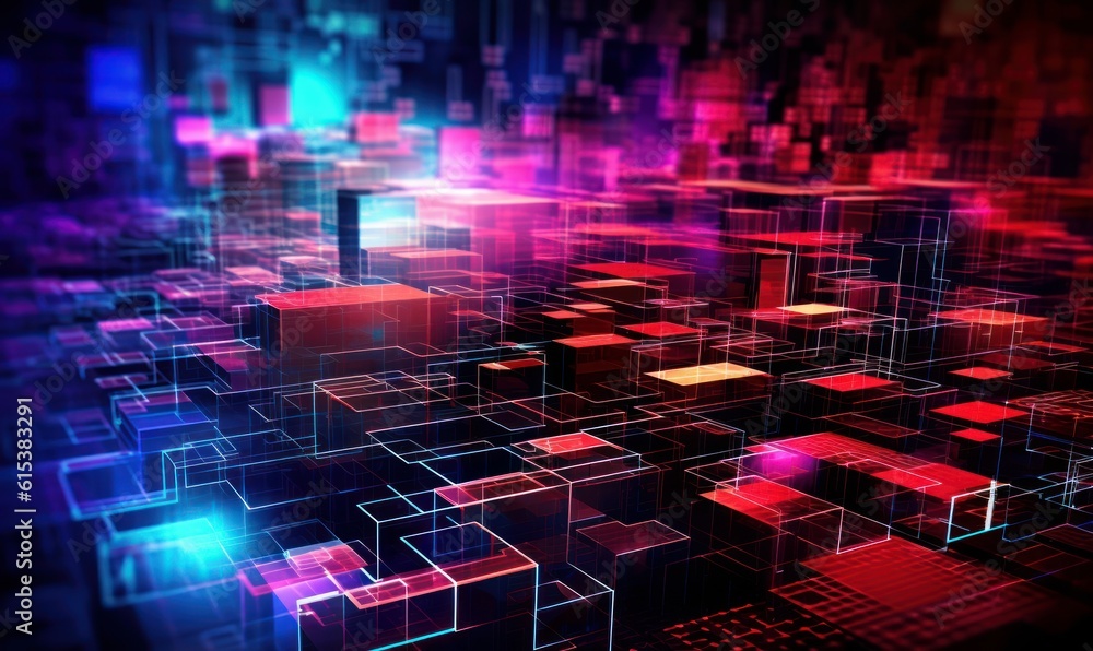 Poster abstract technology background, global network connection and communication concept. generative ai