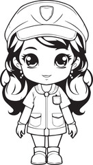 cute little nurse drawing,coloring page for kids