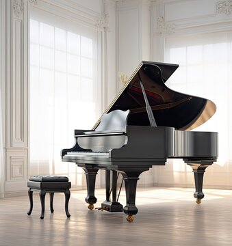 Beautiful grand piano isolated