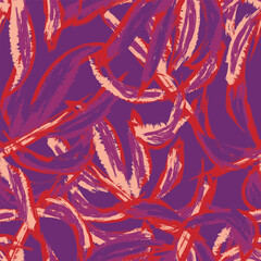 Red Tropical Leaf Seamless Pattern Design