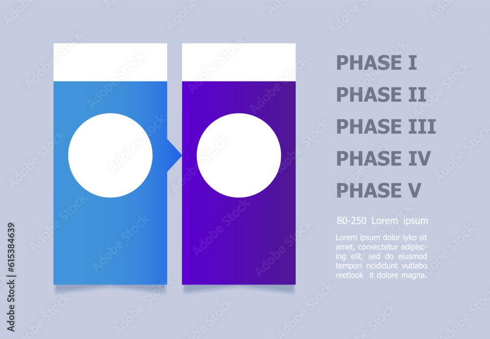 Poster health intervention stages infographic chart design element set. abstract vector symbols for infocha
