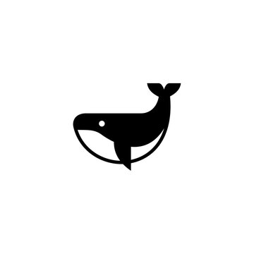 simple whale icon illustration vector