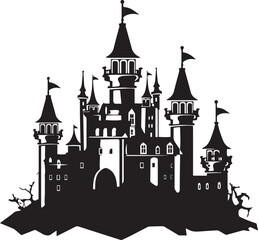 Castle silhouette, Vector Illustration, SVG