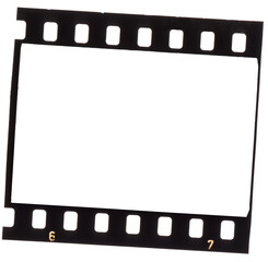 Old fashioned vintage 35mm camera film slide with empty frame for pictures,isolated on transparency...
