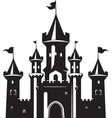 Obraz premium Castle silhouette, Vector Illustration, SVG