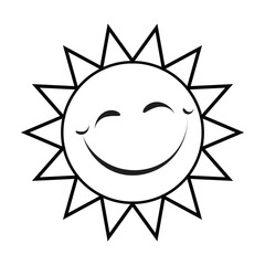 Sun face design for print or use as logo, card, flyer or T Shirt 