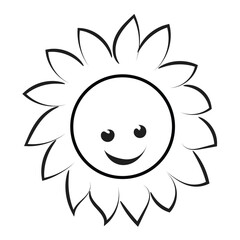 Sun face design for print or use as logo, card, flyer or T Shirt 