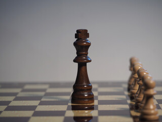 Pieces positioned on the chessboard