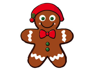 gingerbread man isolated on white