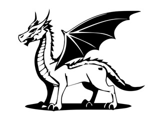 Fototapeta premium black and white dragon
