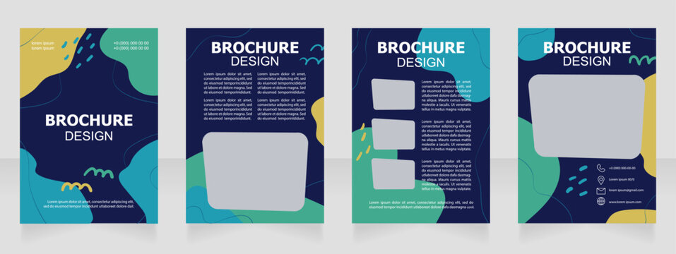 Dramatic theory course blank brochure design. Template set with copy space for text. Premade corporate reports collection. Editable 4 paper pages. Tahoma, Myriad Pro, Arial fonts used