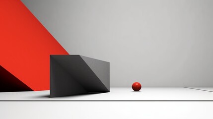 Minimalist abstract art piece featuring a red line angled in a precise and deliberate manner, representing simplicity and an emphasis on geometric elements. Generatie Ai