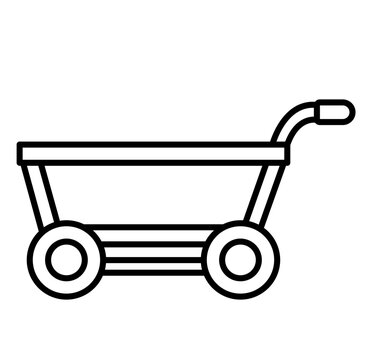 recommend clip art: Cute wheelbarrow gnome garden cartoon outline icon