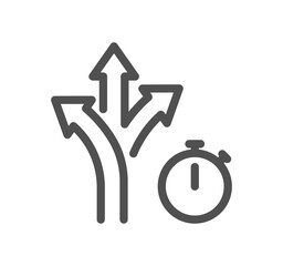 Truck logistics related icon outline and linear vector.