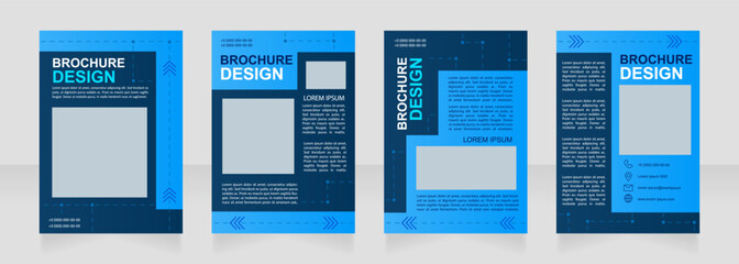 Financial consulting service providing blank brochure design. Template set with copy space for text. Premade corporate reports collection. Editable 4 paper pages. Arial, Myriad Pro fonts used
