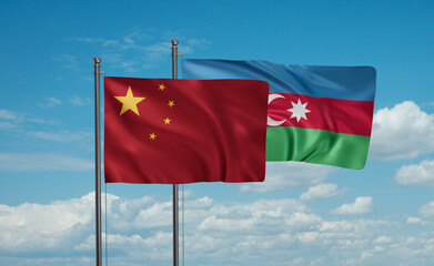 Azerbaijan and China flag