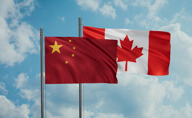 Canada and China flag