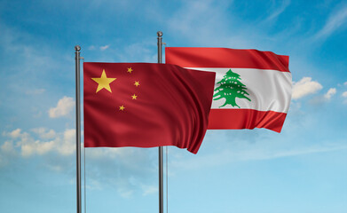 Lebanon and China flag