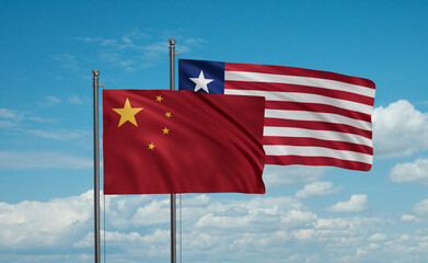 Liberia and China flag