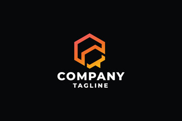 Chat Cube Pro Logo Template
