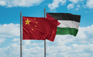 Palestine and China flag