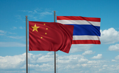 Thailand and China flag
