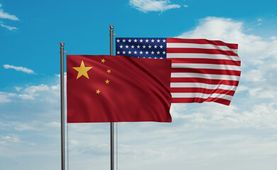 USA and China flags