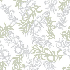 Neutral Colour Tropical Leaf Seamless Pattern Design