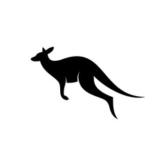 jumping kangaroo icon illustration design, kangaroo silhouette logo
