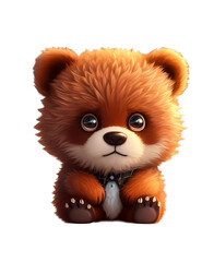 cute tiny hyperrealistic,bear Bernard, adorable and fluffy, logo design, cartoon, cinematic lighting effect, charming, 3D vector art,without background