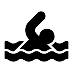 swimming glyph icon