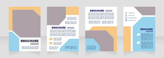 Free coding educational program for beginners blank brochure design. Template set with copy space for text. Premade corporate reports collection. Editable 4 paper pages. Arial font used
